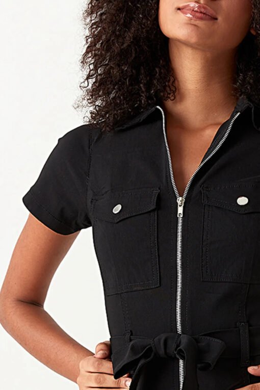 Black Casual Bengaline Dress - Image 4