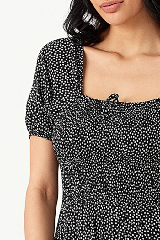 Mono Disty Puff Sleeve Dress - Image 2