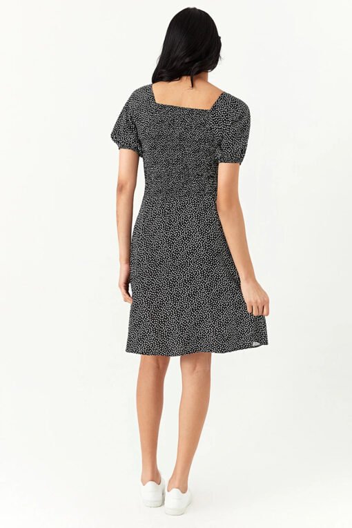Mono Disty Puff Sleeve Dress - Image 4