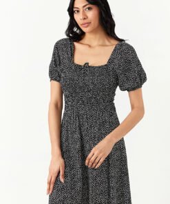Mono Disty Puff Sleeve Dress