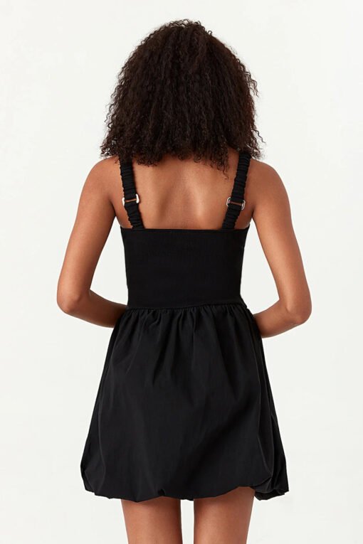 Black Bubble Hem Dress - Image 2