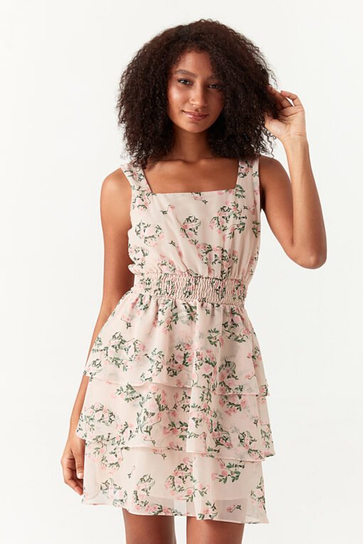 Multi Printed Sleeveless Chiffon Ra Ra Dress - Image 3