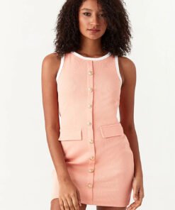 Apricot Pocket Detail Rib Mini Bodycon Dress