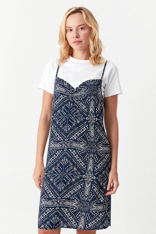 Navy Scarf 2 In 1 Dress