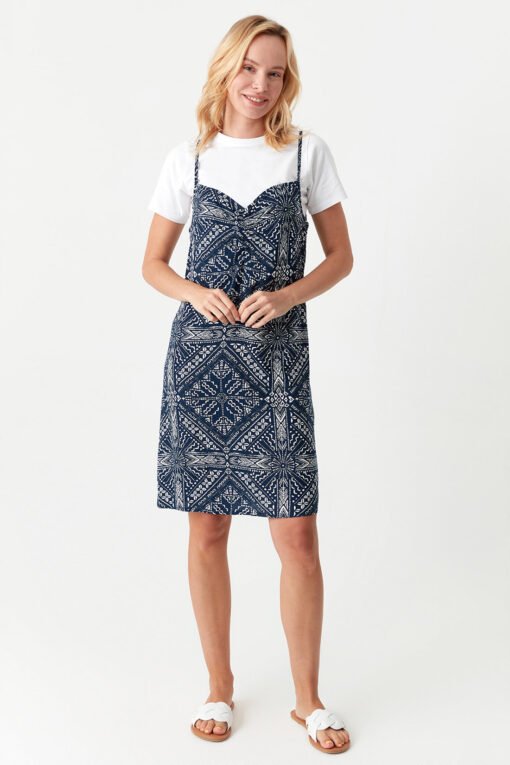 Navy Scarf 2 In 1 Dress - Image 3