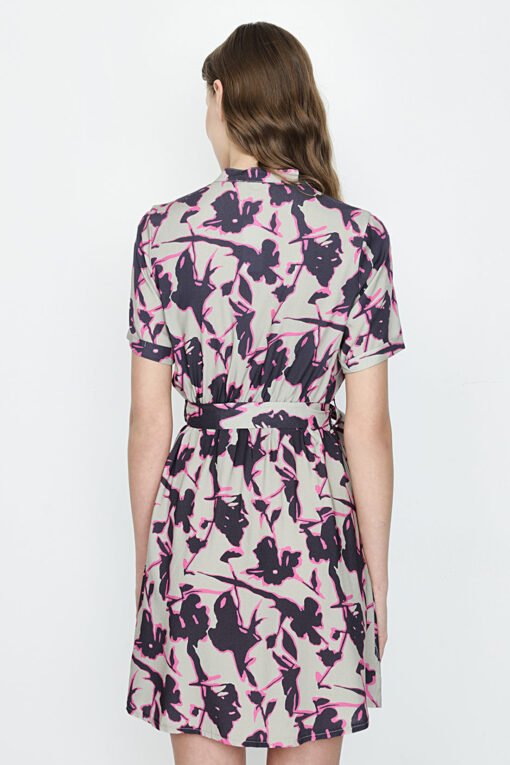 Multi Collarless Printed Shirt Dress - Image 2
