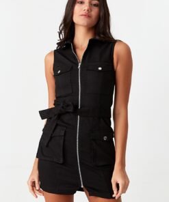 Black Sleeveless Casual Bodycon Dress